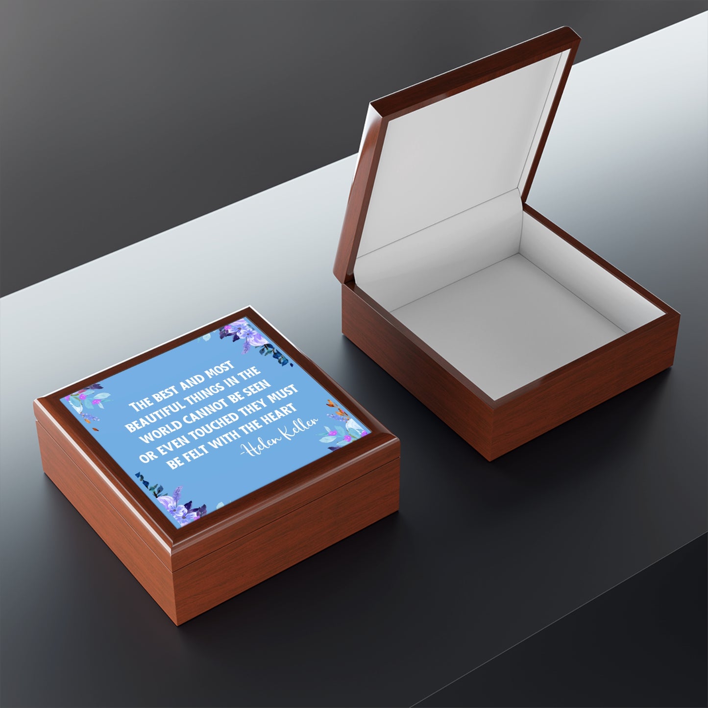 Inspirational Jewelry Box with Helen Keller Quote - Elegant Storage for Treasures
