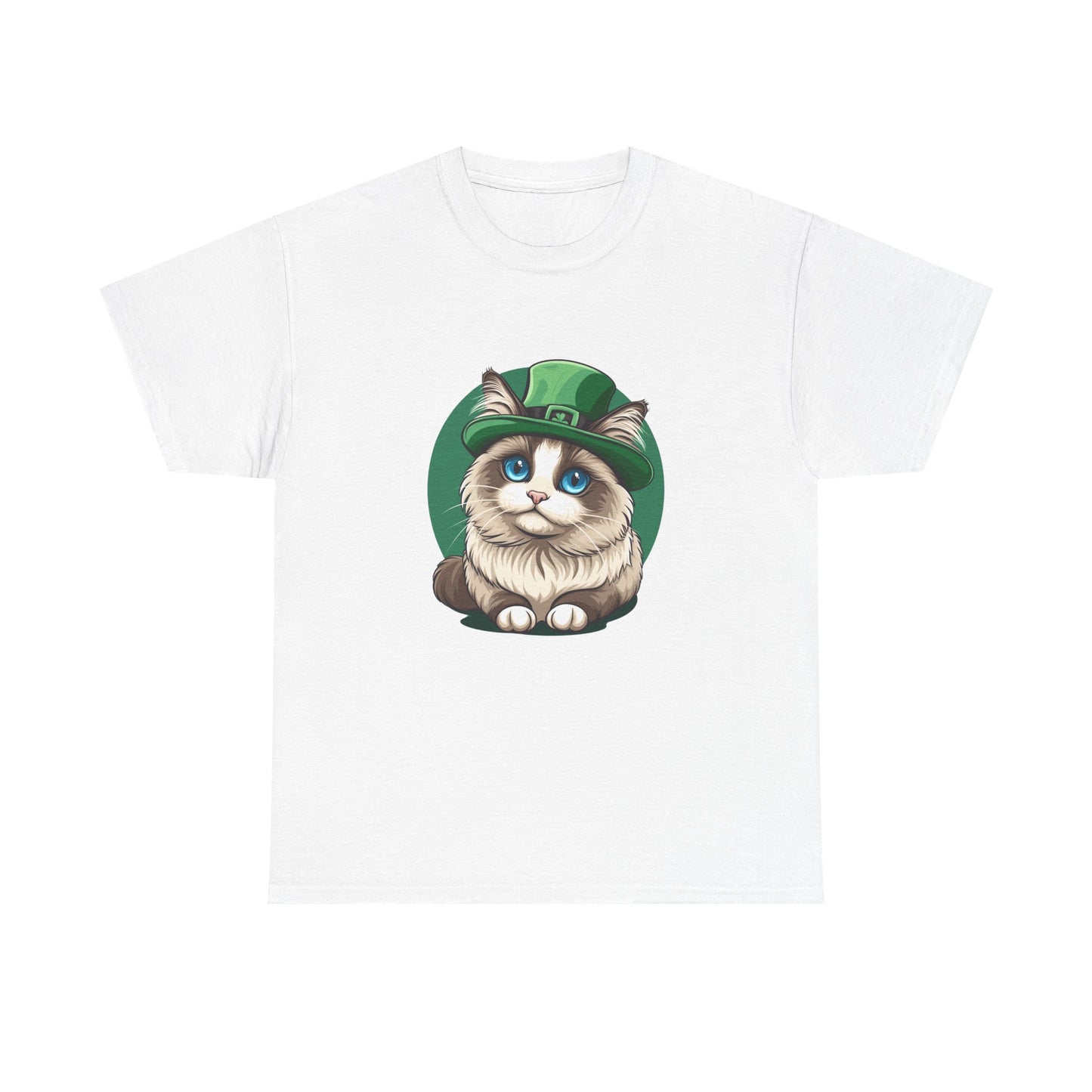 Ragdoll Cat St Patrick's Day T-Shirt, Shamrock Kitty Tee, Green Cat Lover Top, Holiday Animal Shirt, Lucky Charm Clothes