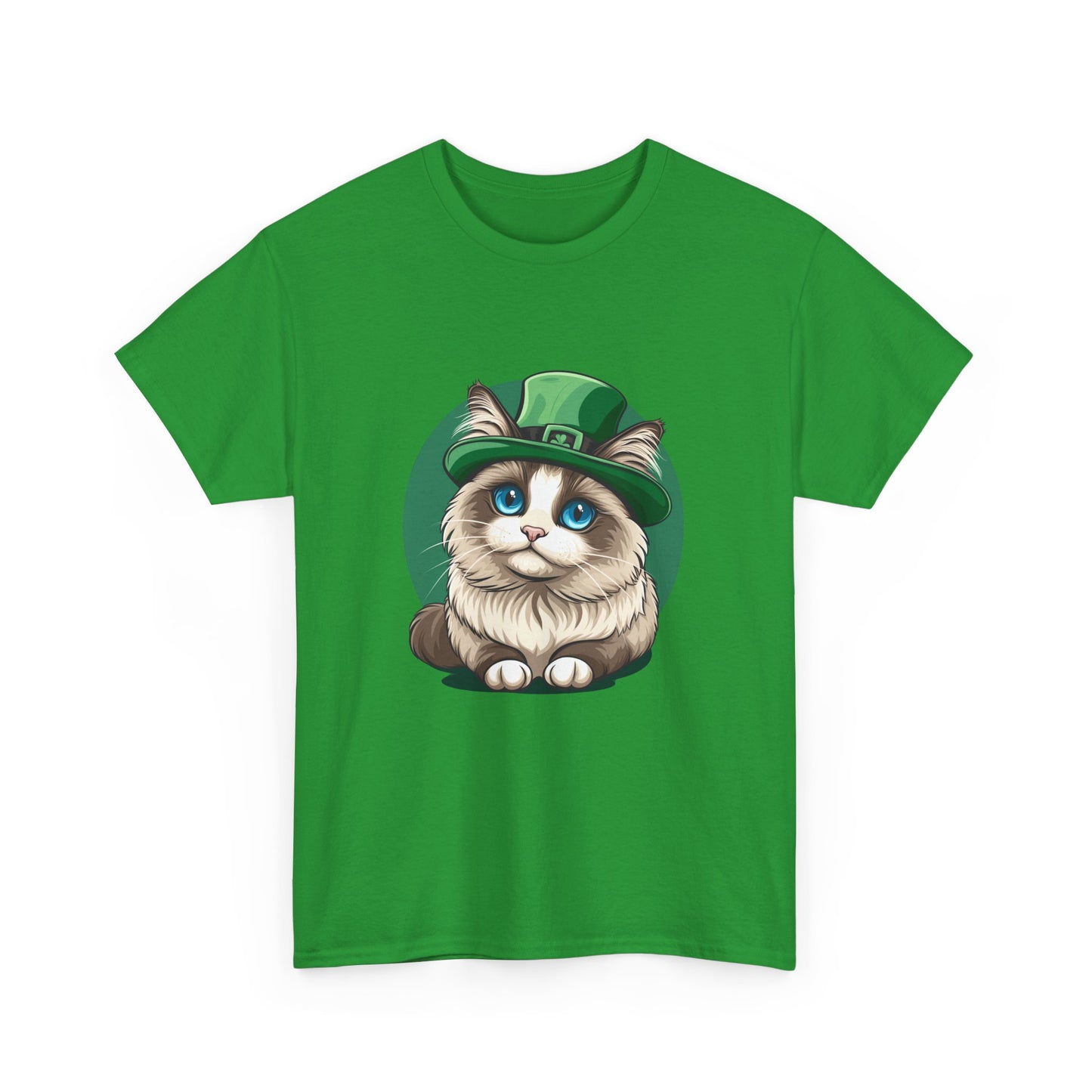 Ragdoll Cat St Patrick's Day T-Shirt, Shamrock Kitty Tee, Green Cat Lover Top, Holiday Animal Shirt, Lucky Charm Clothes