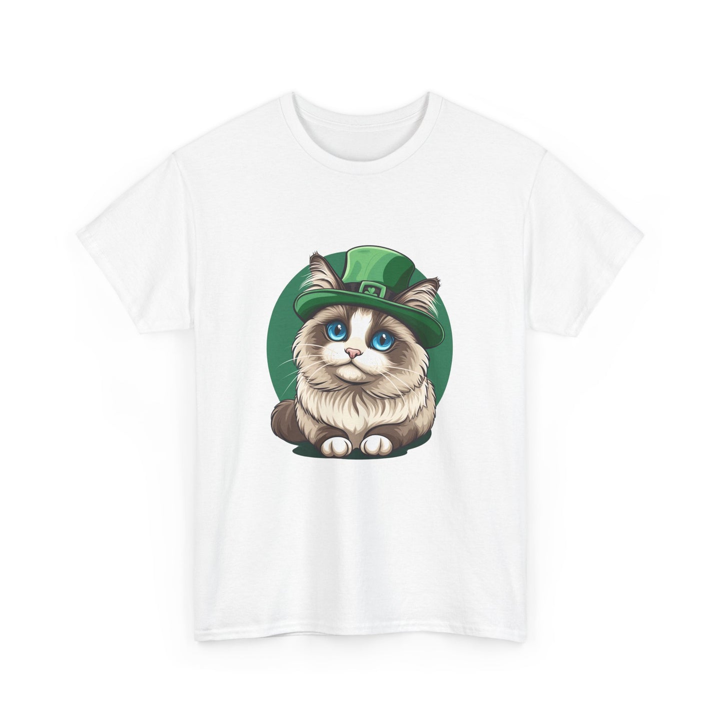 Ragdoll Cat St Patrick's Day T-Shirt, Shamrock Kitty Tee, Green Cat Lover Top, Holiday Animal Shirt, Lucky Charm Clothes
