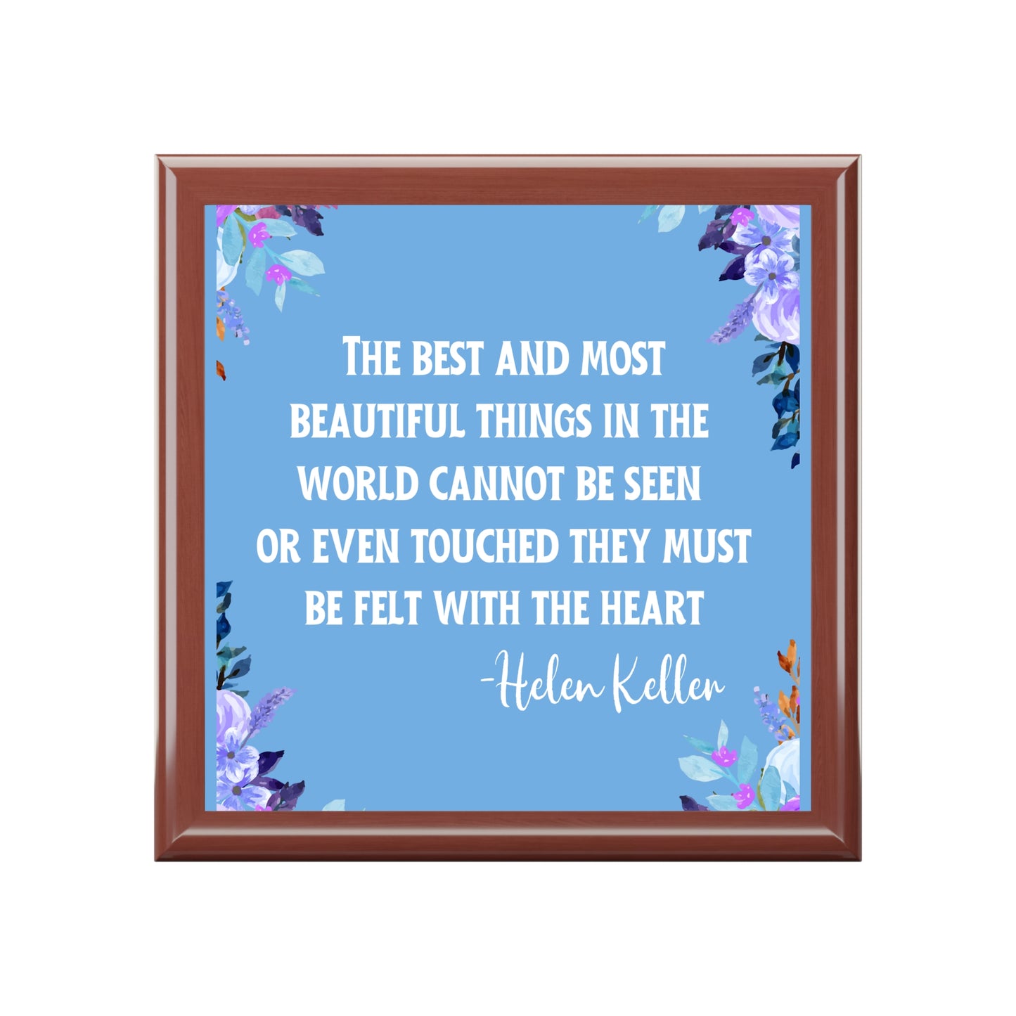 Inspirational Jewelry Box with Helen Keller Quote - Elegant Storage for Treasures