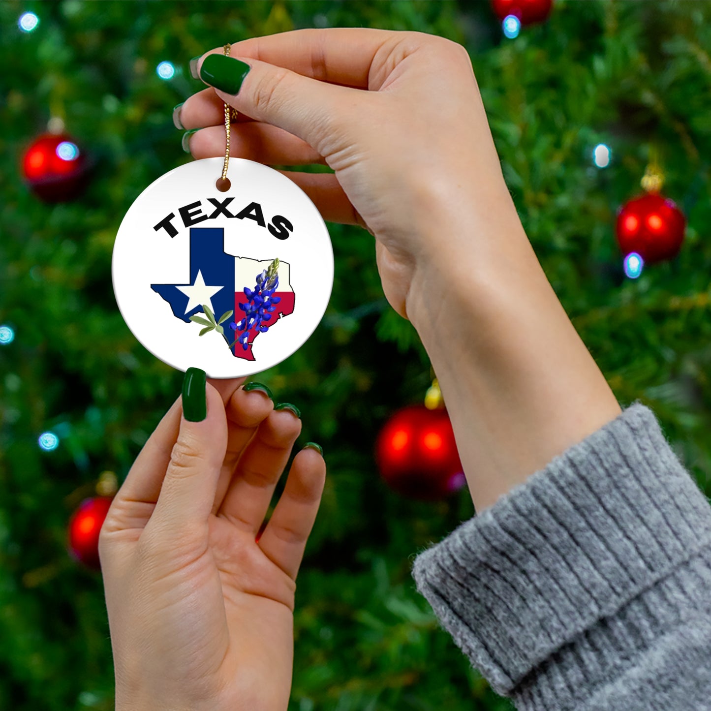 Ceramic Ornament - Texas Bluebonnet