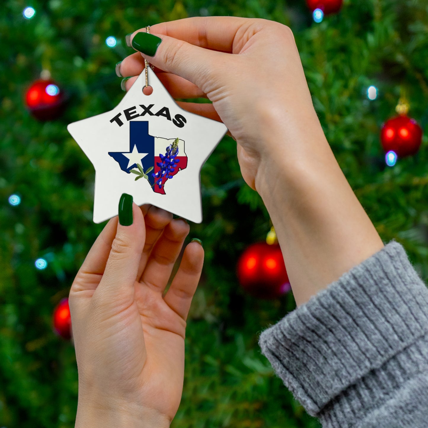 Ceramic Ornament - Texas Bluebonnet