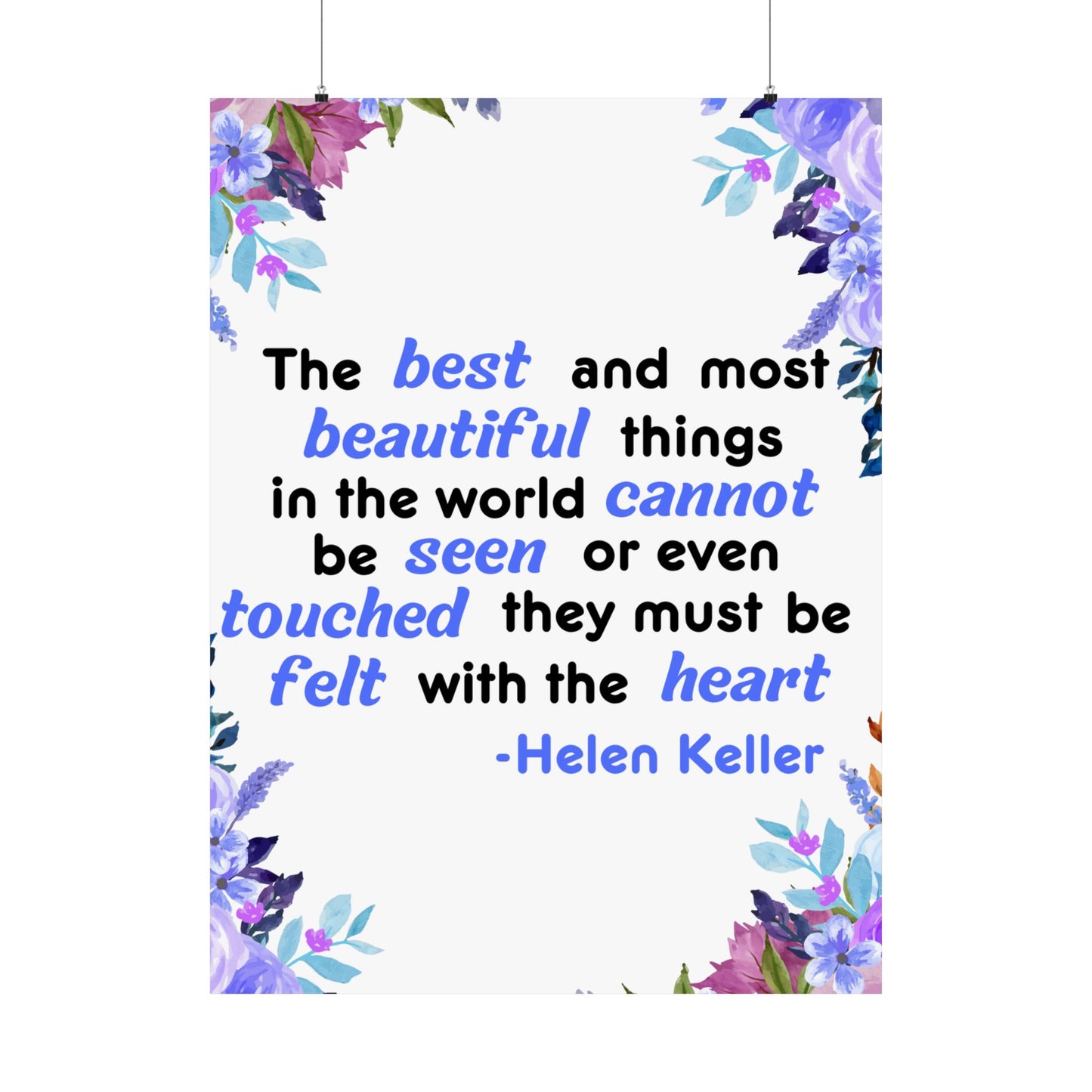 Helen Keller Quote, Inspirational Quote, Inspirational Poster, Wall Poster Quote, Inspirational Gift, Inspirational Print