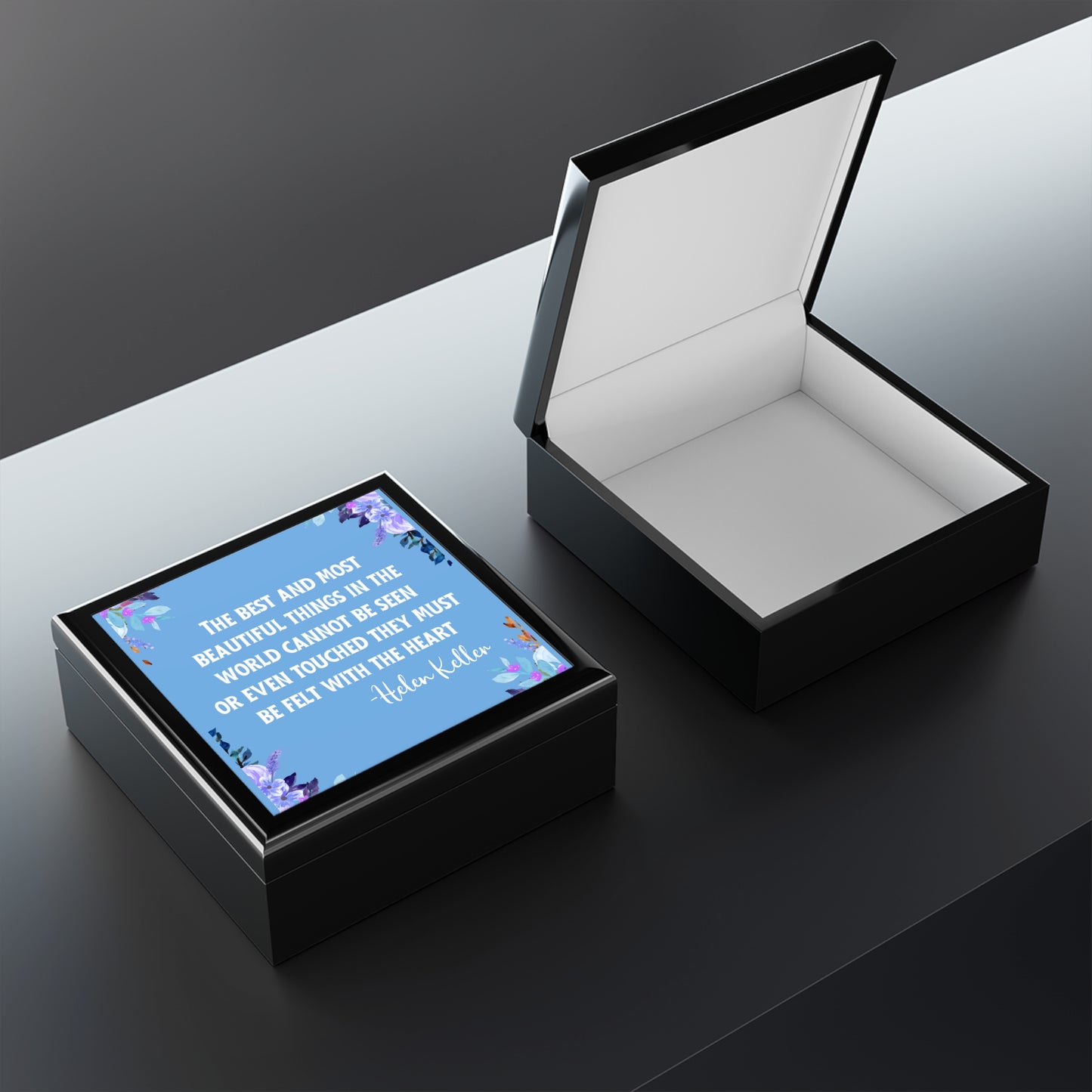 Inspirational Jewelry Box with Helen Keller Quote - Elegant Storage for Treasures
