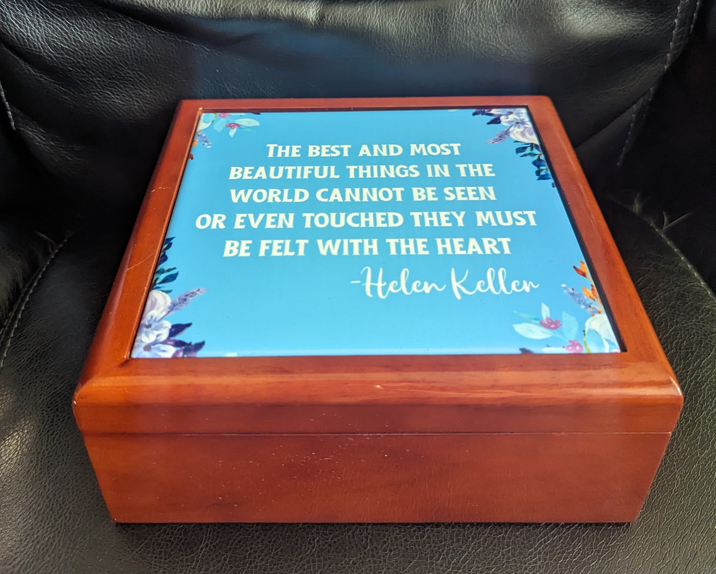 Inspirational Jewelry Box with Helen Keller Quote - Elegant Storage for Treasures