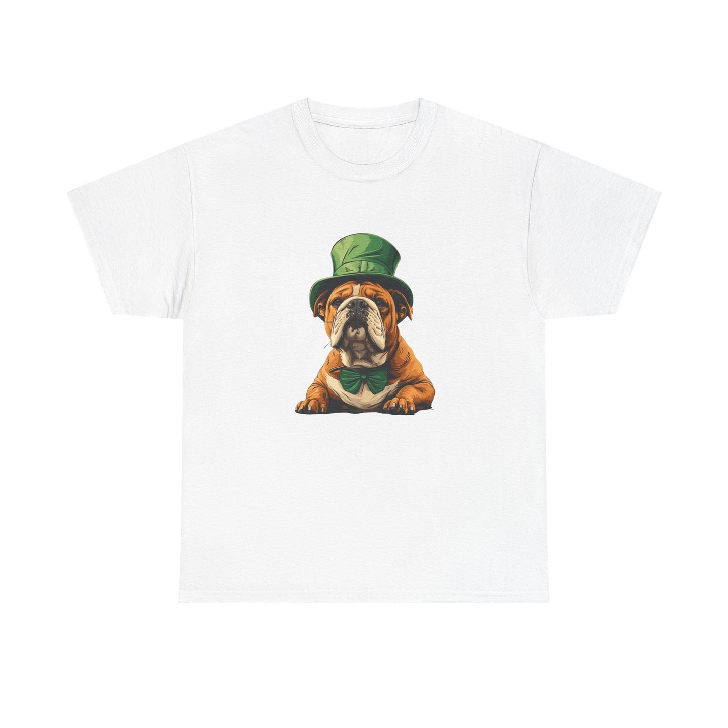 English Bulldog St Patrick's Day Tee, Dog Lover Shirt, Unisex Graphic T-Shirt, Cute Animal Top, Pet Owner Gift, Funny Canine Apparel