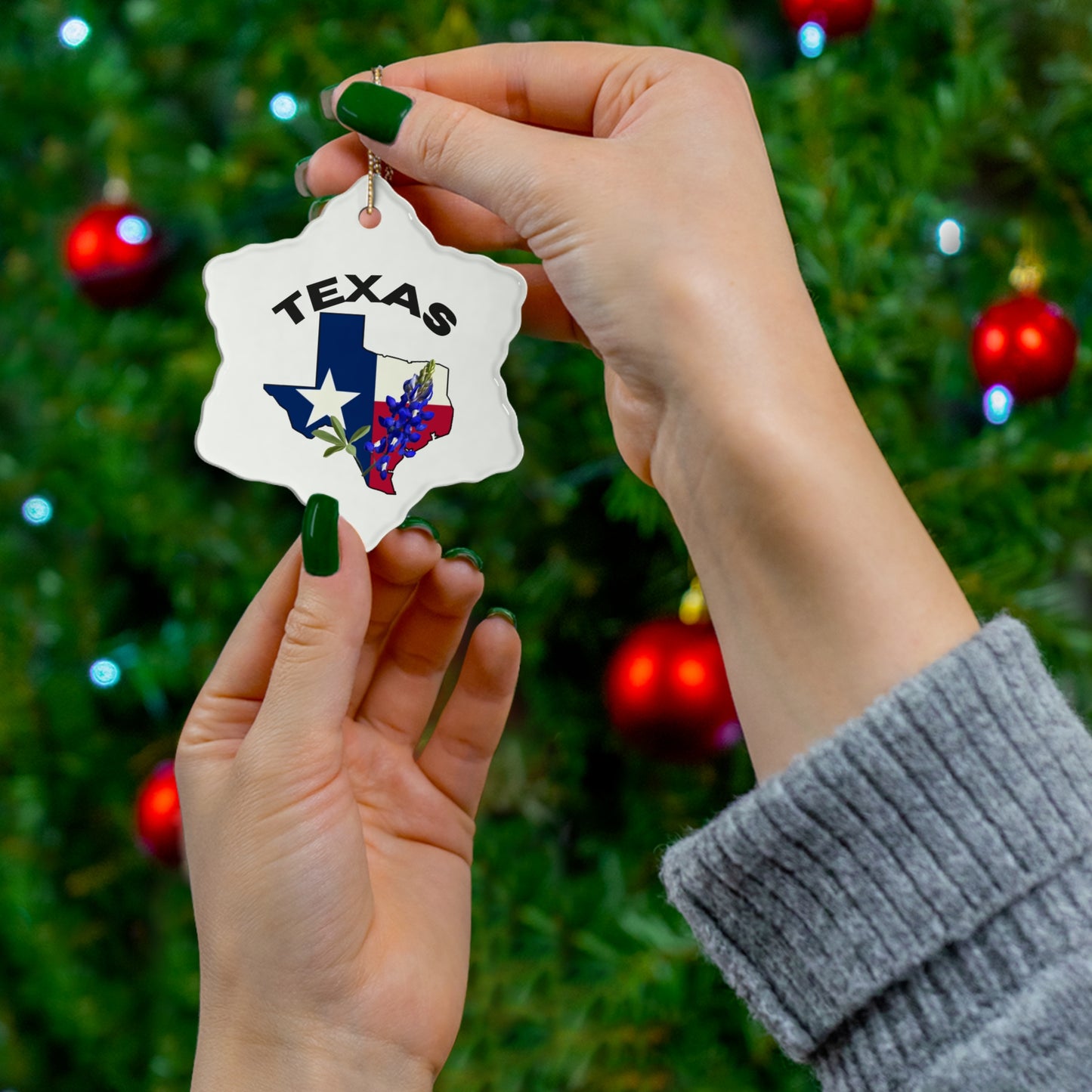 Ceramic Ornament - Texas Bluebonnet