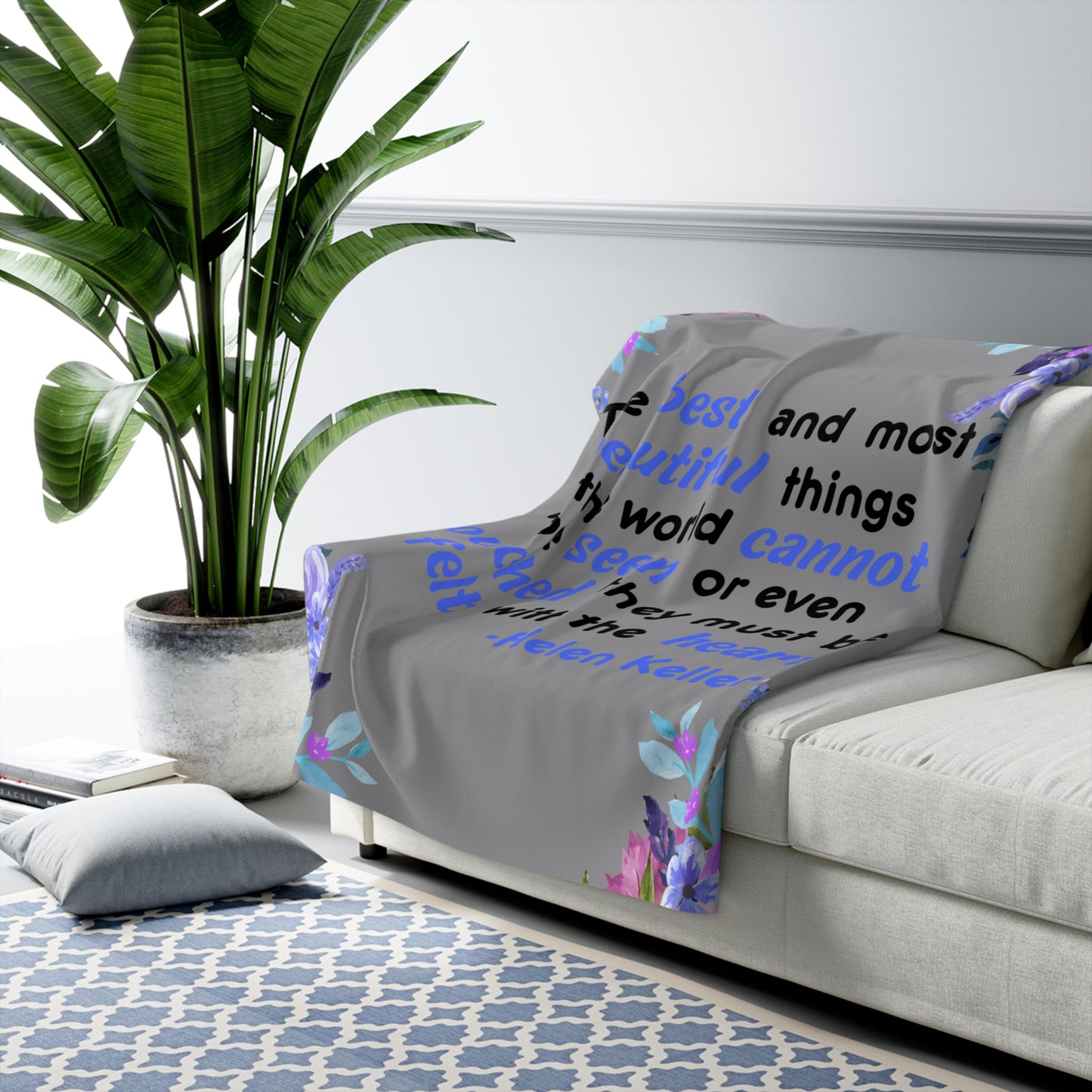 Helen Keller Quote on a Fleece Blanket