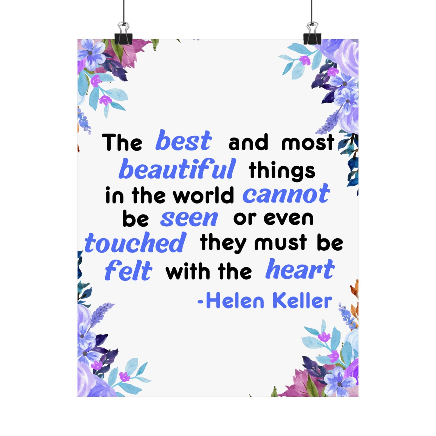 Helen Keller Quote, Inspirational Quote, Inspirational Poster, Wall Poster Quote, Inspirational Gift, Inspirational Print