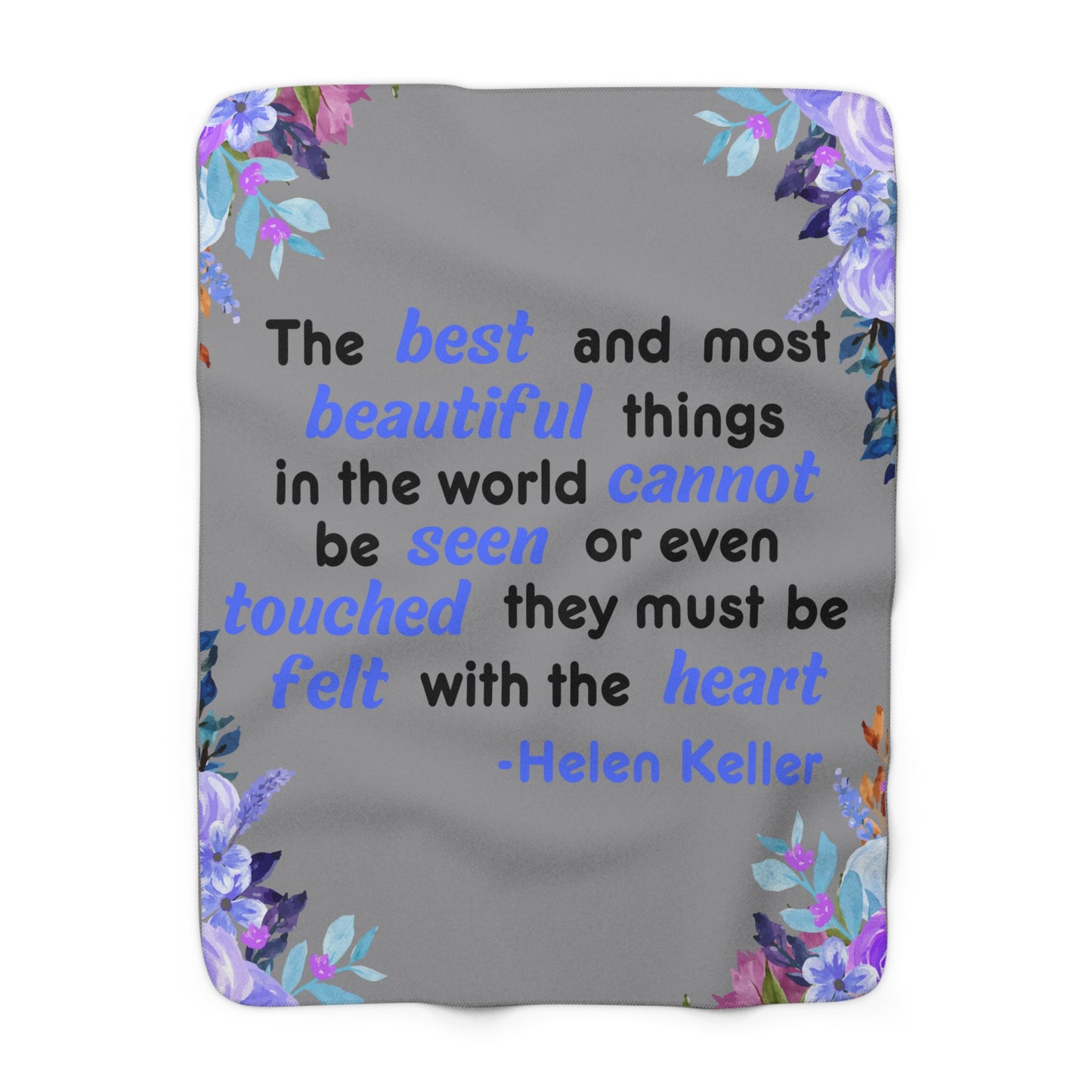 Helen Keller Quote on a Fleece Blanket