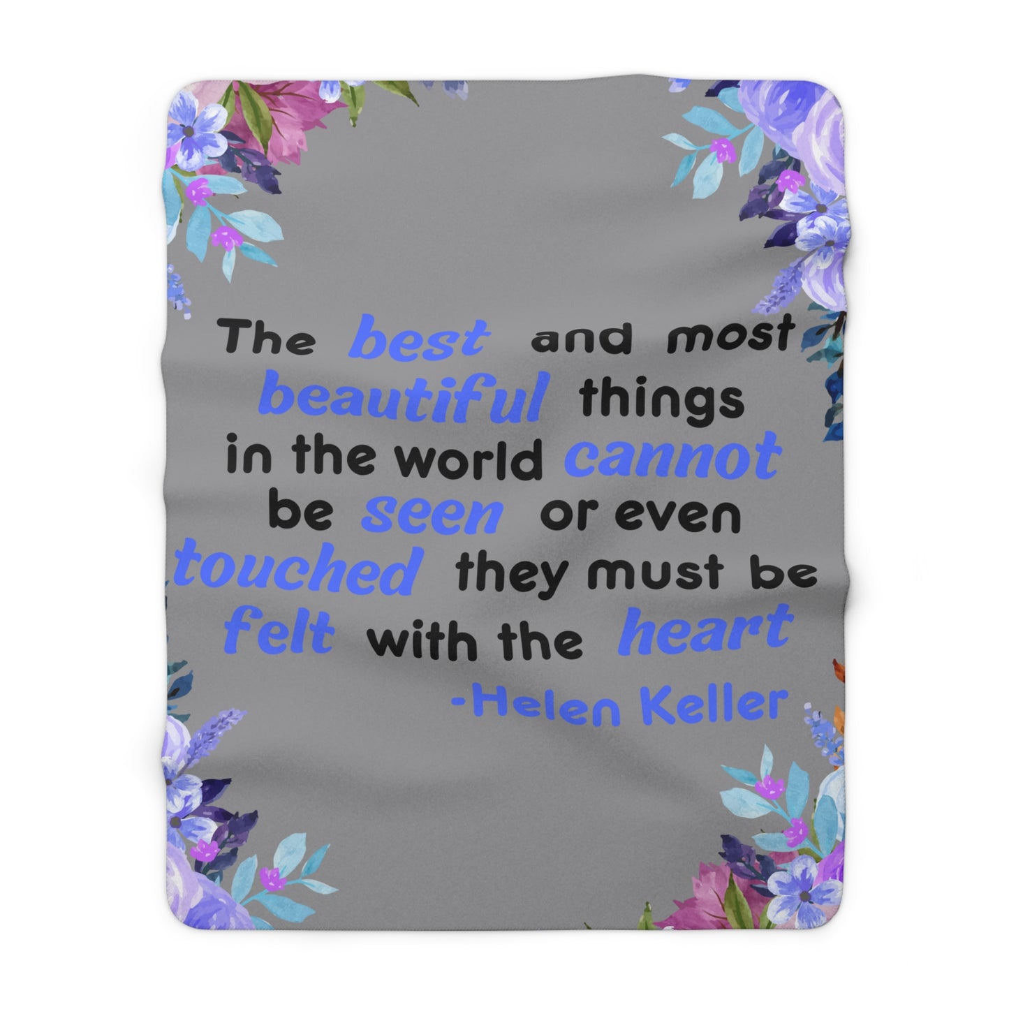 Helen Keller Quote on a Fleece Blanket
