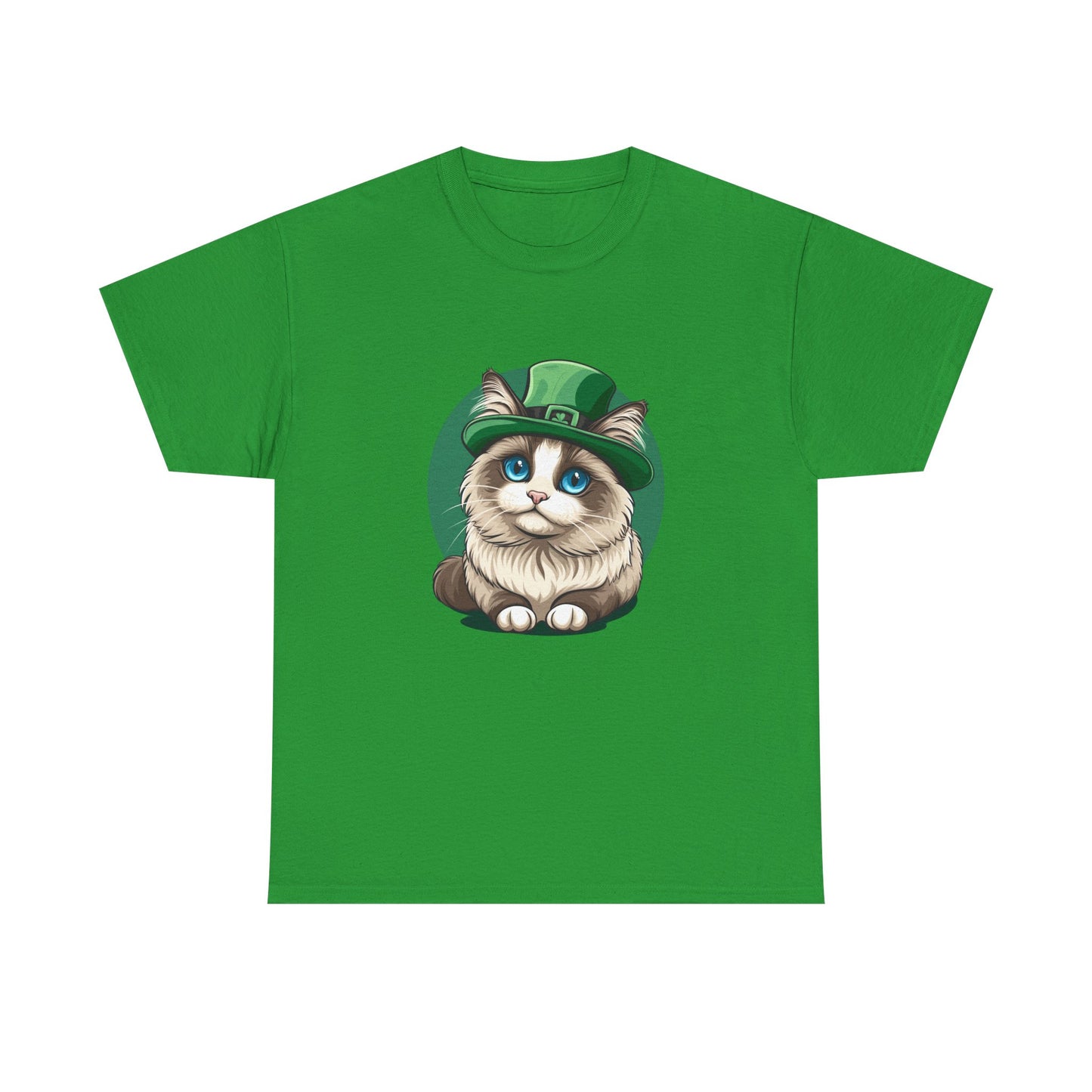 Ragdoll Cat St Patrick's Day T-Shirt, Shamrock Kitty Tee, Green Cat Lover Top, Holiday Animal Shirt, Lucky Charm Clothes
