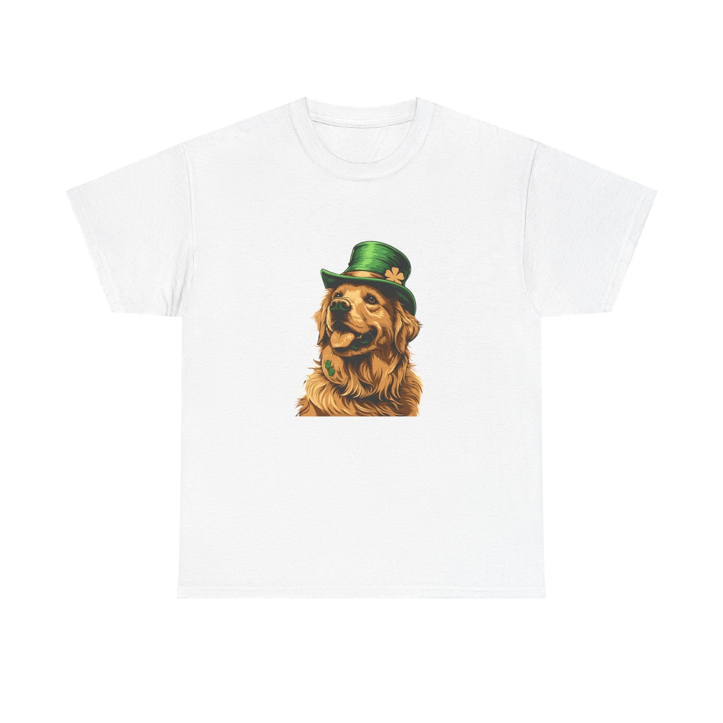 Golden Retriever St Patrick's Day Tee, Dog Lover Shirt, Unisex Graphic T-Shirt, Cute Animal Top, Pet Owner Gift, Funny Canine Apparel